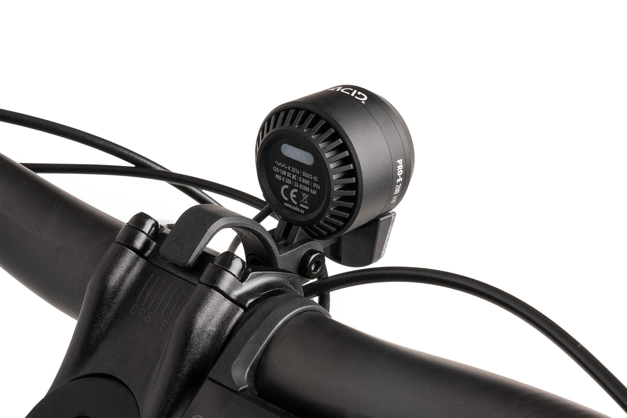 Acid Pro-E Frontlicht X-Connect 200 Lux mit Fernlicht black