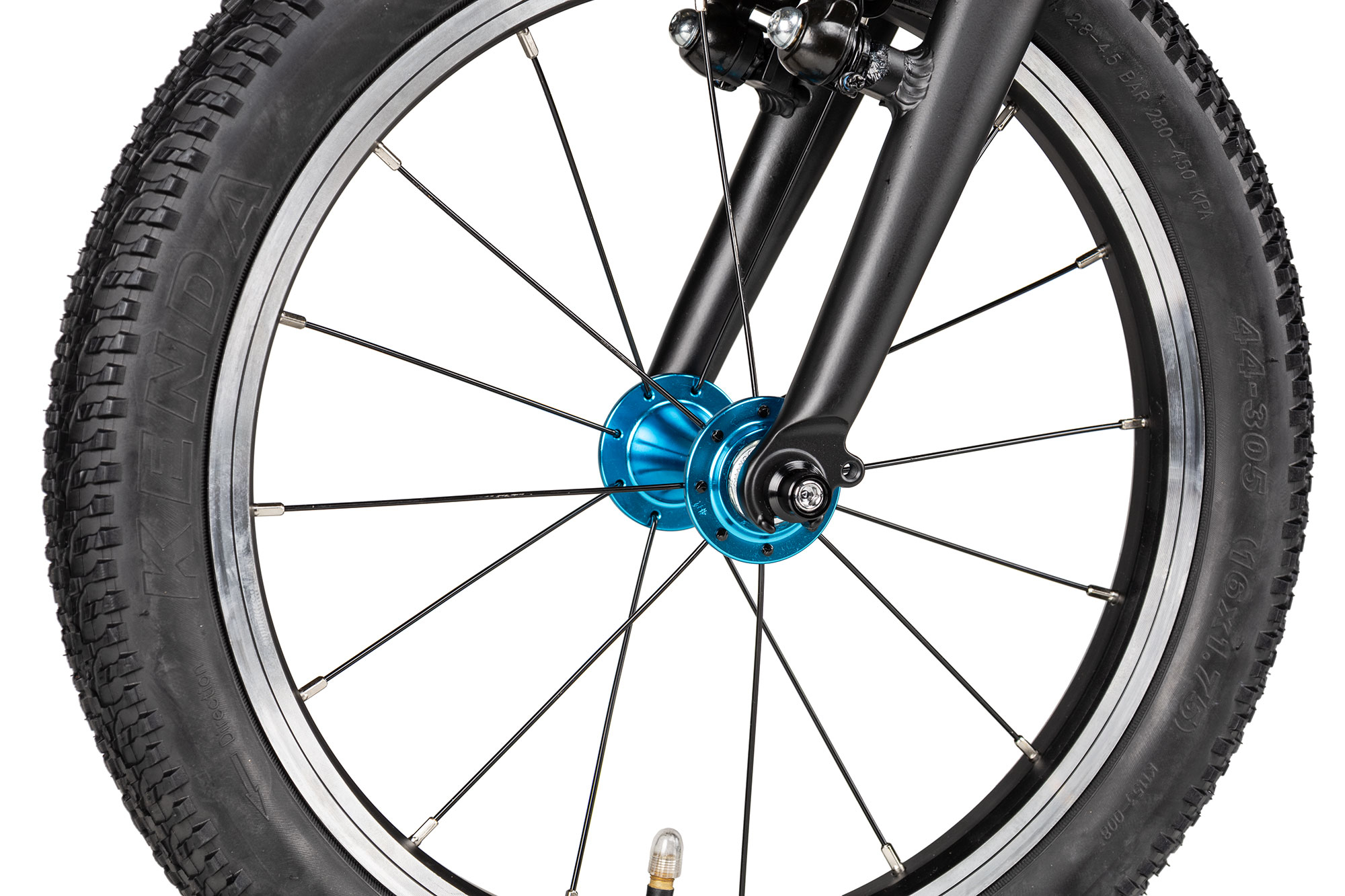 KUbikes 16L MTB 22 cm | schwarz/laser blue
