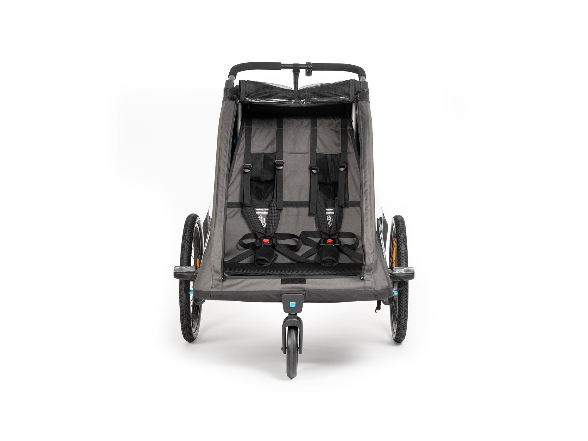 Cube Double Pure Kinderanhänger black grey