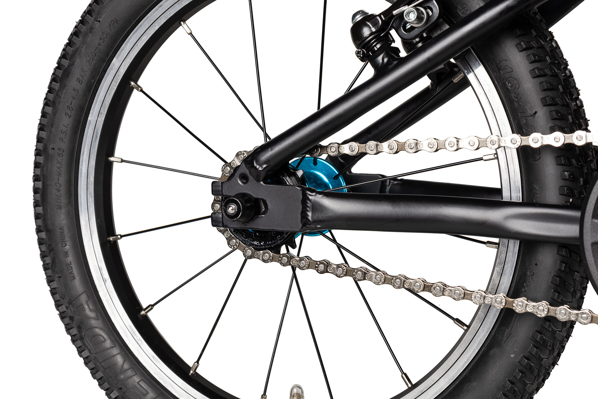 KUbikes 16L MTB 22 cm | schwarz/laser blue