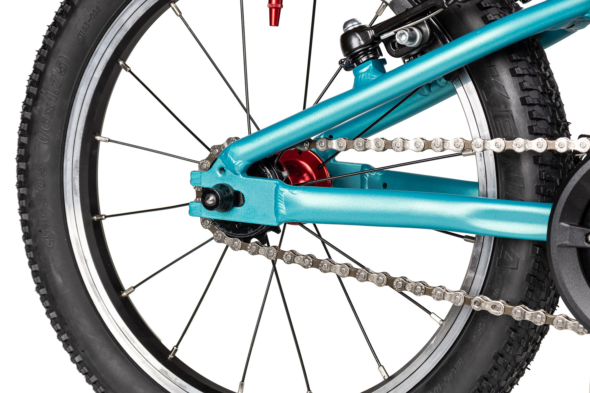 KUbikes 16S MTB 18 cm | türkis glitter/laser red