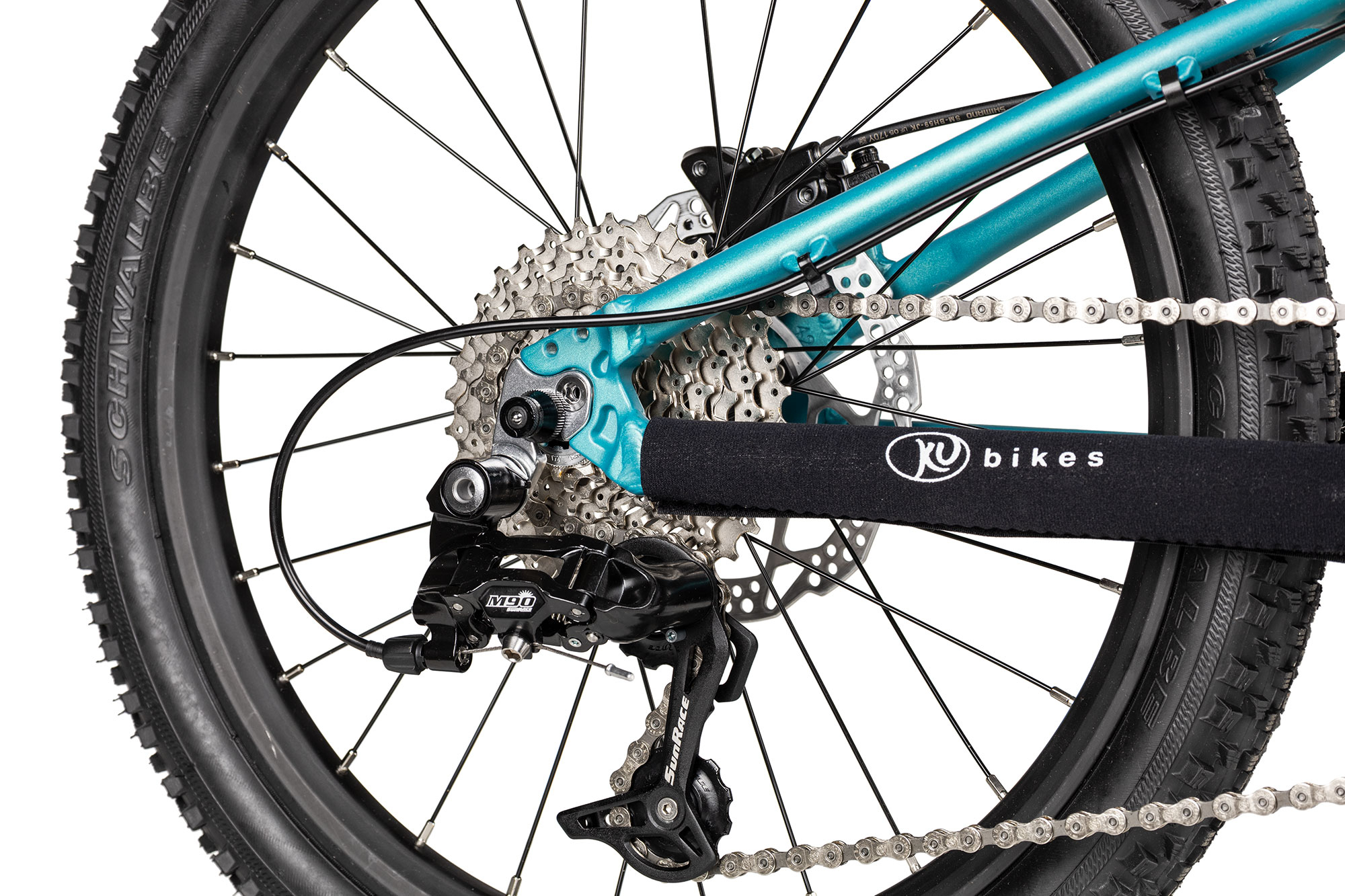 KUbikes 20 MTB Disc S | türkis glitter/laser red