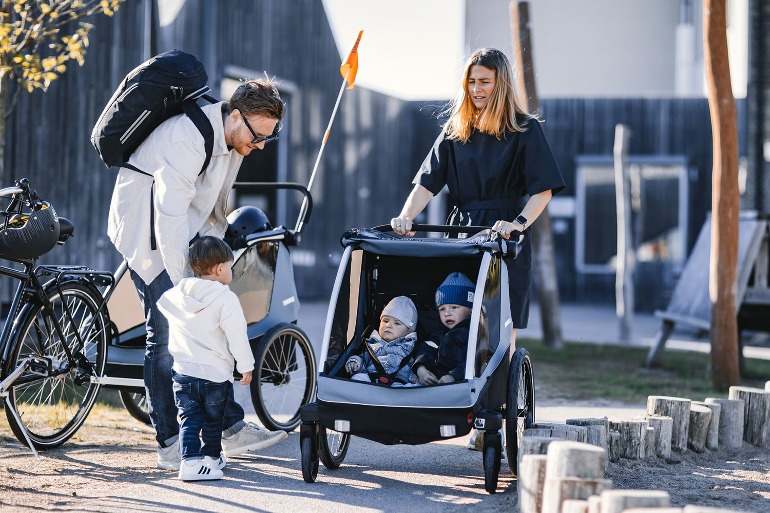 Thule Courier Multifunktionsanhänger  aegean blue | 2 Kinder