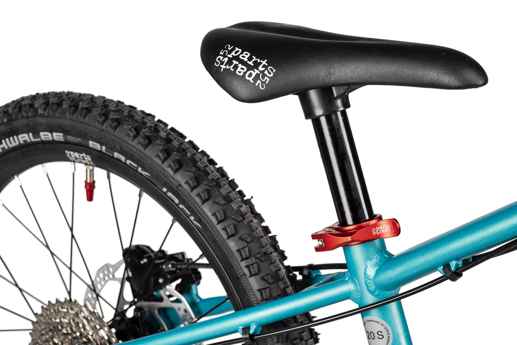 KUbikes 20 MTB Disc S | türkis glitter/laser red