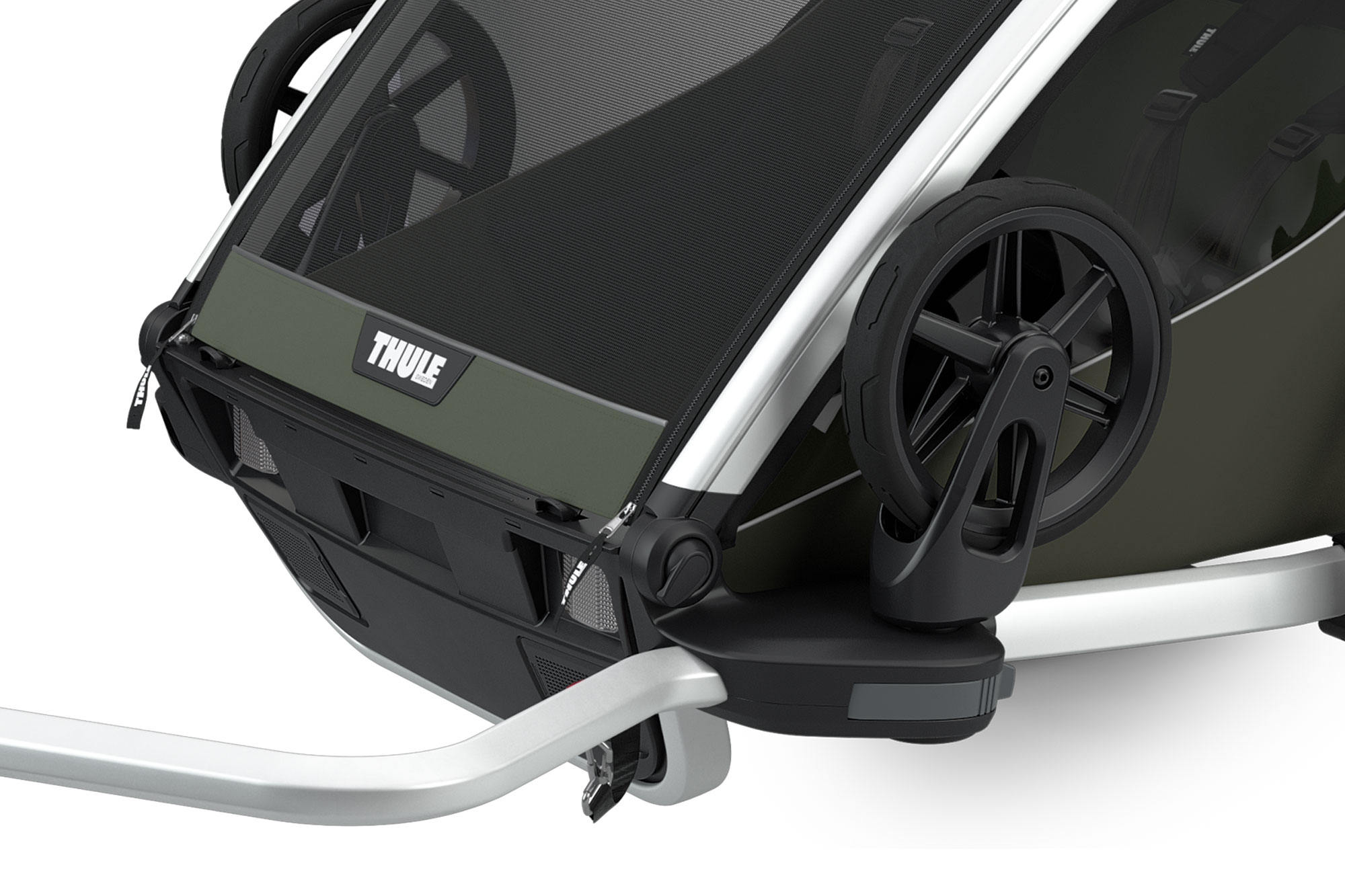 Thule Chariot Lite Multisport-Fahrradanhänger für 2 Kinder vintage green |  2 Kinder