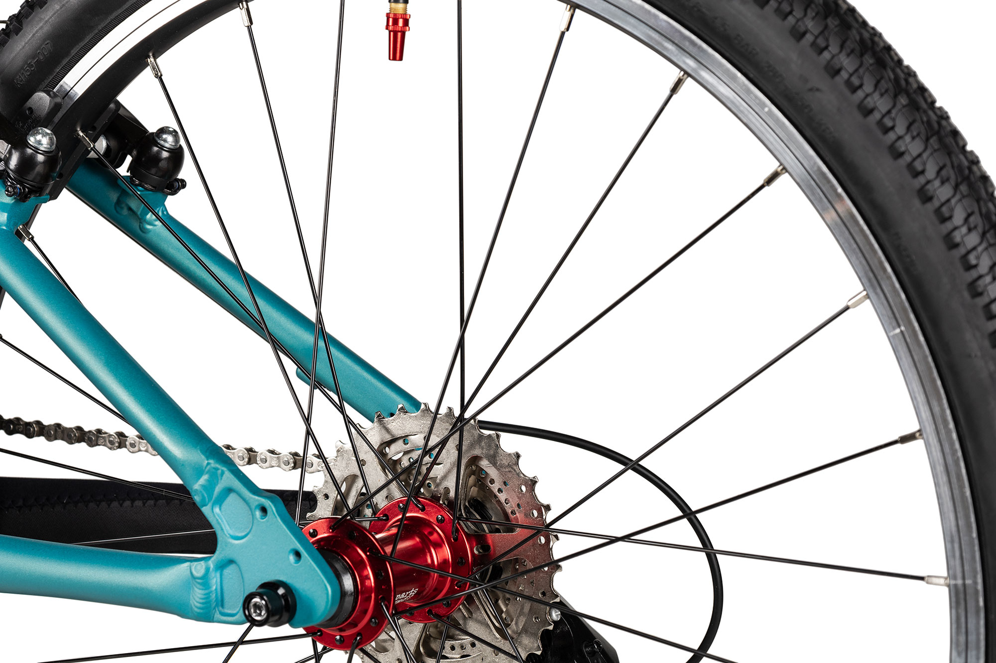 KUbikes 24 MTB 33 cm | türkis glitter/laser red